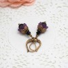 Boucles d’Oreille Fleur Féerique - Grelots Muguet Violet Noir  